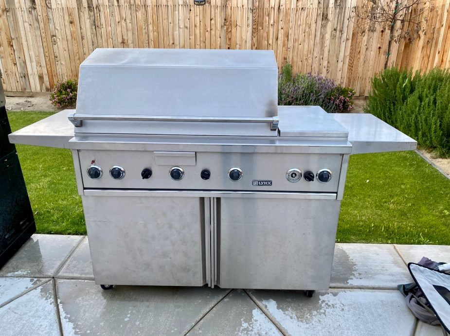 Stainless Lynx outdoor grill on a patio.