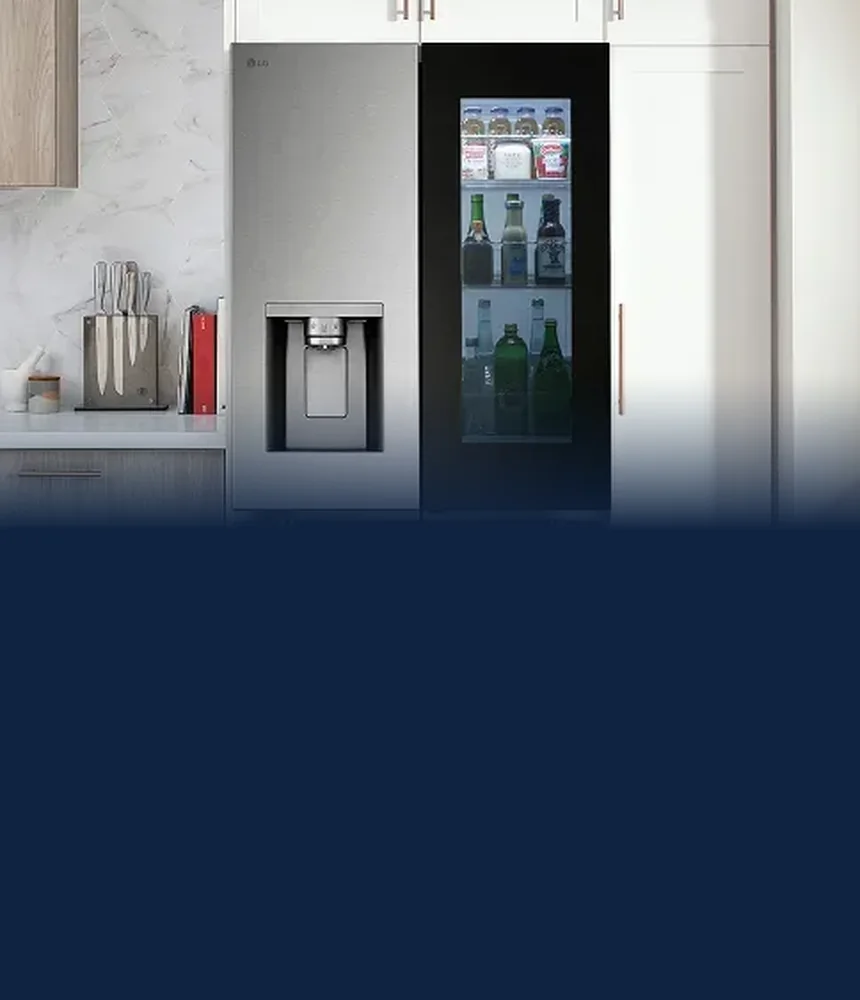 LG InstaView French-door refrigerator in a kitchen