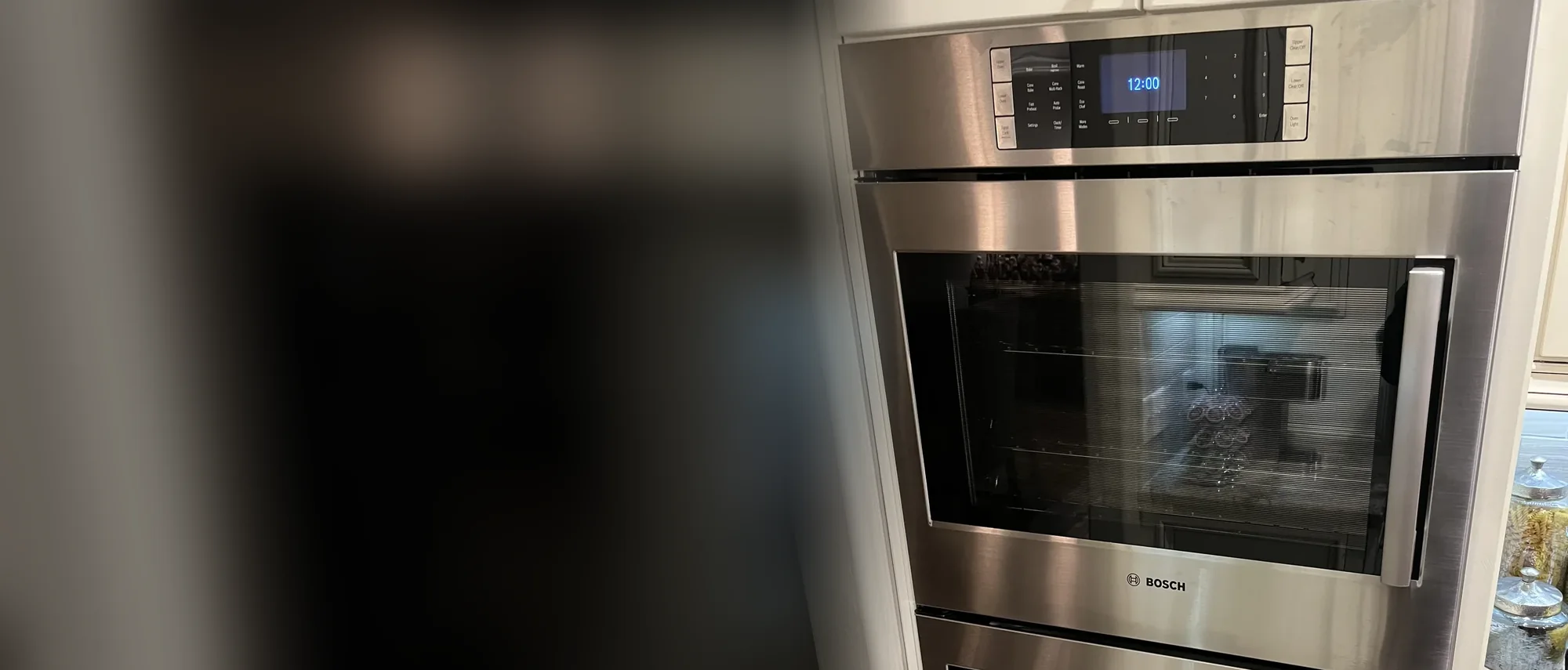 Bosch double wall oven control panel and upper oven